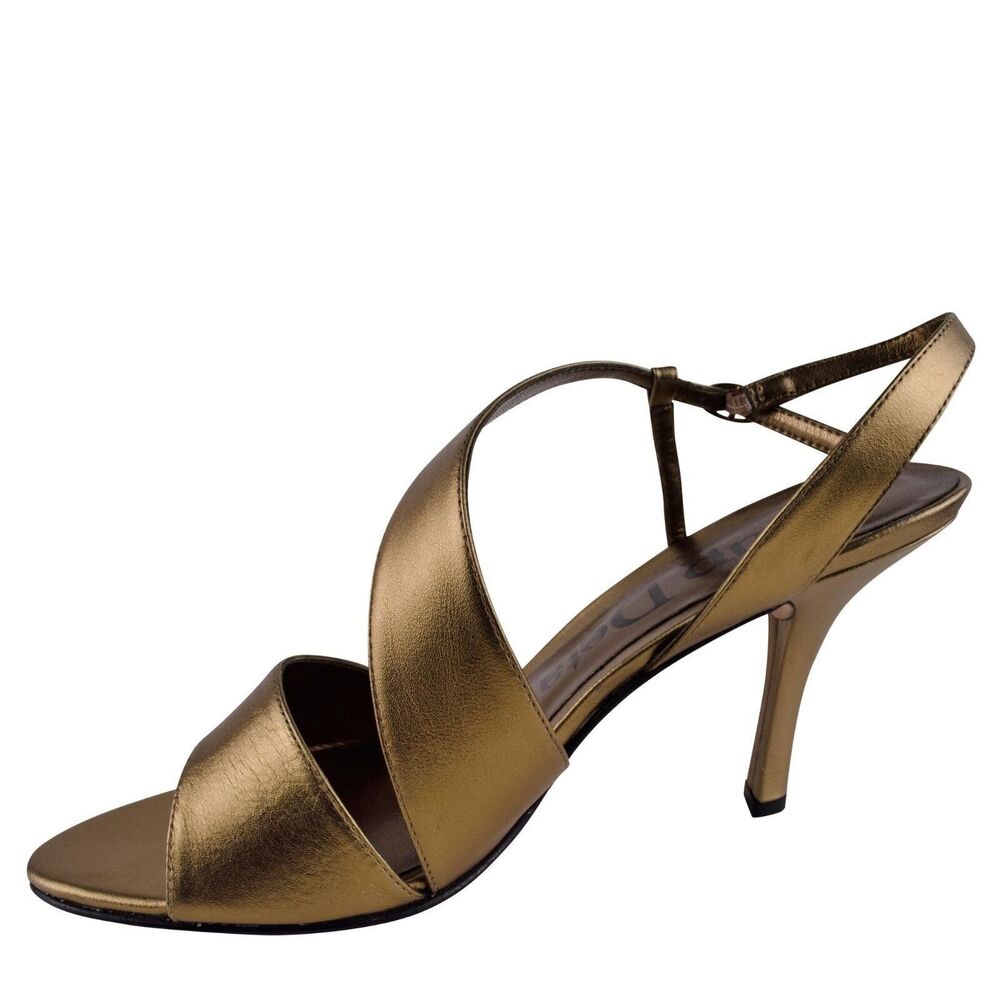 Coup Detat Women's Elvira Metallic Open Toe High Heel Shoes Bronze 9.5M New